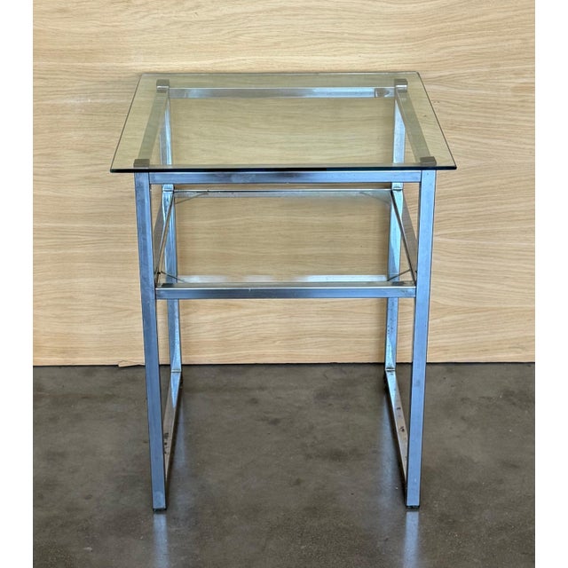 Mid Century Modern Italian Pair of Chrome Side Tables, circa 1970 For Sale - Image 16 of 18