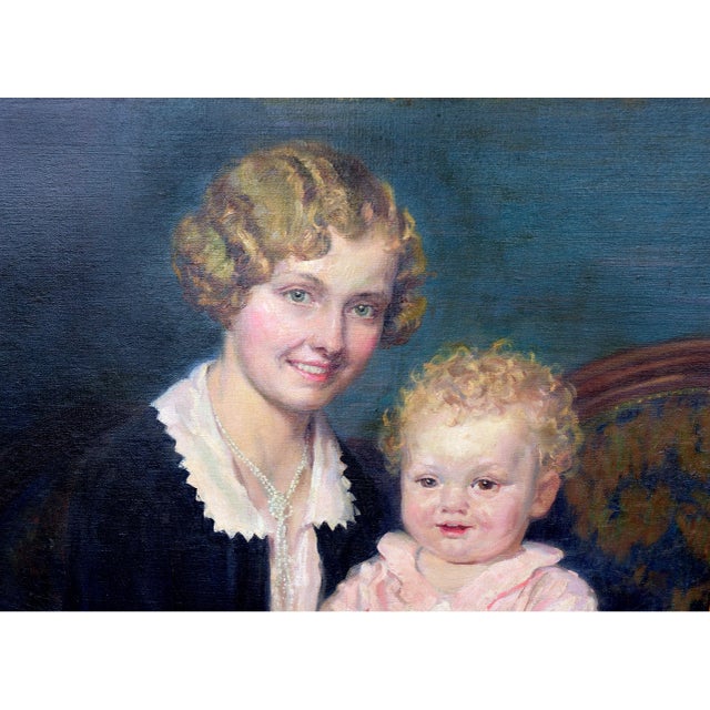 1920s 1920s Mother and Child by H. Willard Ortlip With Newcomb Macklin Giltwood Frame For Sale - Image 5 of 8