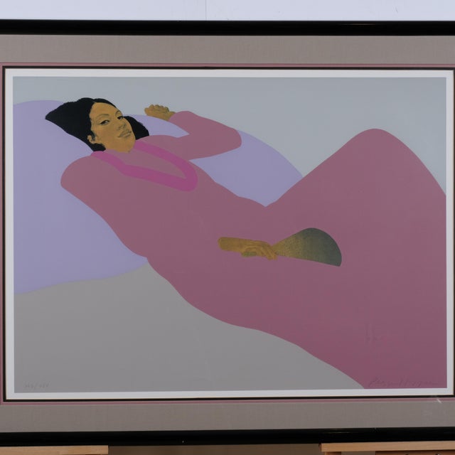 1984 Printing Very Good + Condition Print and Very Good Frame Pegge Hopper "Peahi Kui Lei" (Lei Making Fan) Artist Hand...
