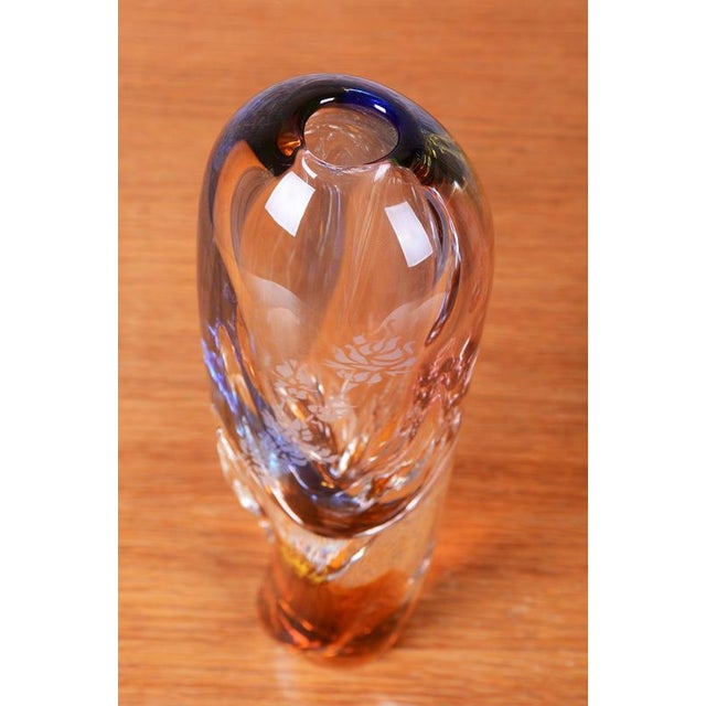 Mid-Century Czech Glass Vase with Ashtray by Josef Rozínek, 1950s For Sale - Image 3 of 13