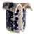 Signed Studio Pottery Figural Jacket Vase – Blue & White Floral Ceramic Sculpture – Artisan Vessel For Sale
