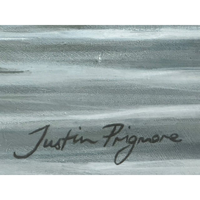 Vintage Realist Painting of North American Bald Eagles Gathering Fishing by Justin Prigmore For Sale - Image 11 of 13