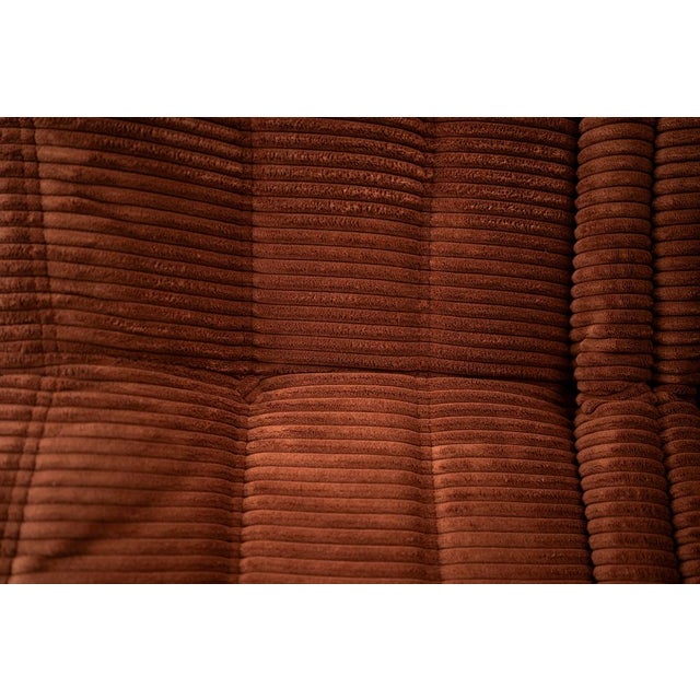 Textile Togo Corner Chair in Brown Corduroy T by Michel Ducaroy for Ligne Roset, 1970 For Sale - Image 7 of 8