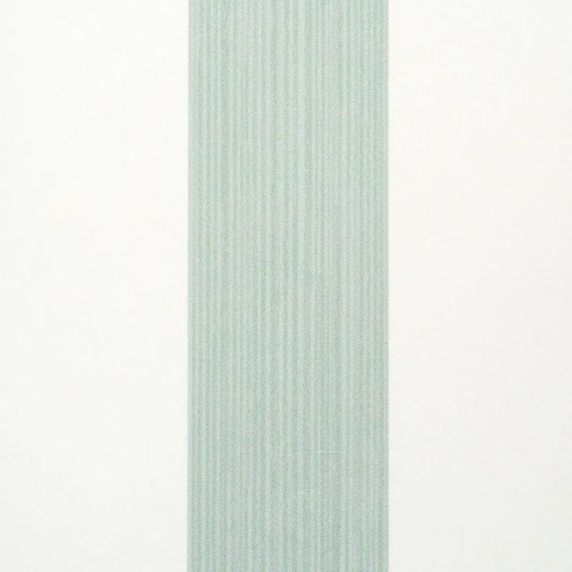 Transitional SAMPLE - Schumacher Edwin Stripe Medium Wallpaper In Eucalyptus For Sale - Image 3 of 4