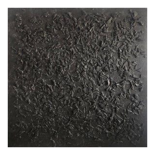 Oversized Matte Black & White Textured Abstract — Original Oil Painting by Diane Grant | Louise Nevelson For Sale
