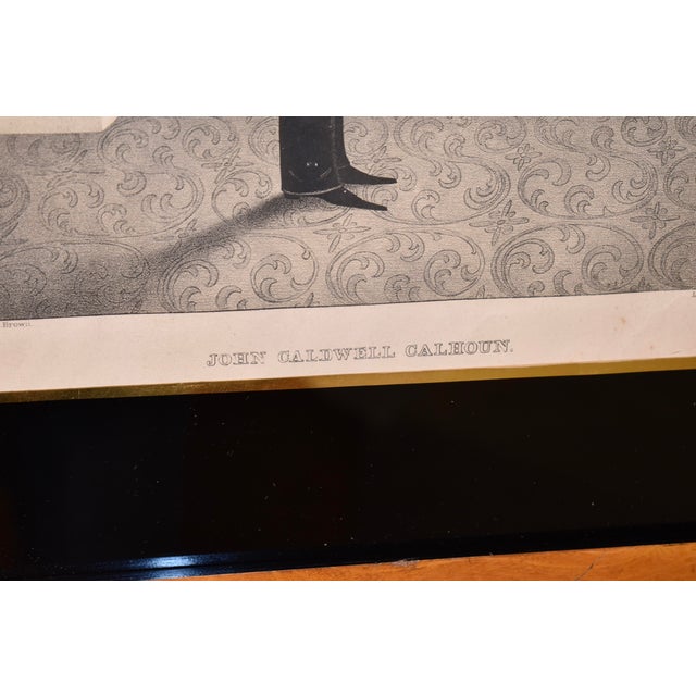 19th Century 19th Century Framed Lithograph of John Caldwell Calhoun For Sale - Image 5 of 6