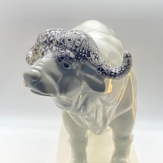 Contemporary Meissen Atelier X Hugo Boss Maximilian Hagstotz Buffalo Figure (Large 16” Limited Edition “Big Five” Store Display Piece) For Sale - Image 3 of 18