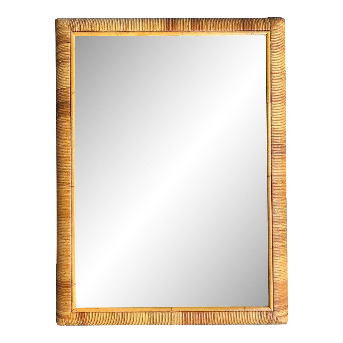 Vintage Boho Wrapped Rattan Mirror | Chairish