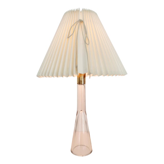 Mid-Century Modern Glass and Brass Table Lamp from Orno Oy, Finland, 1960s For Sale