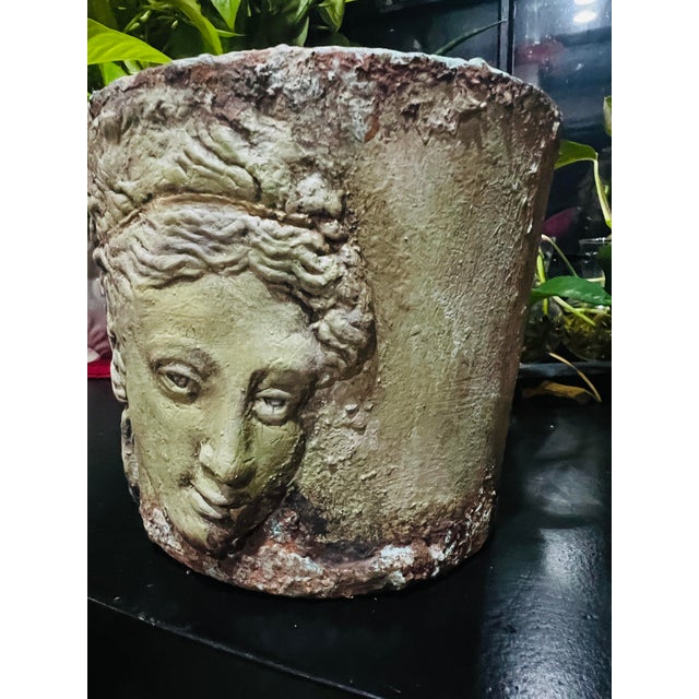 A hand-crafted garden planter by St James Vintage, made from Italian terracotta and Italian clay, featuring a sculpted...