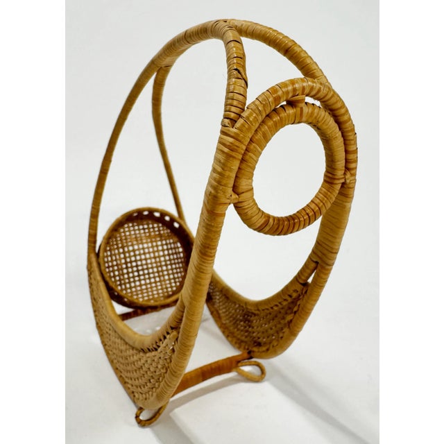Woven Wicker Wine Caddy Bottle Holder For Sale In Kansas City - Image 6 of 7