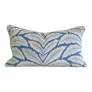 Traditional Lumbar Pillow in Brunschwig & Fils “Talavera” For Sale