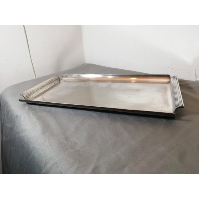 Silver Metal Tray by Gio Ponti for PM Italy, 1970s For Sale - Image 8 of 12