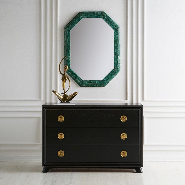 Tessellated Green Marble Mirror by Maitland Smith Chairish