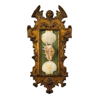 Antique Italian Frame With Shell Art For Sale