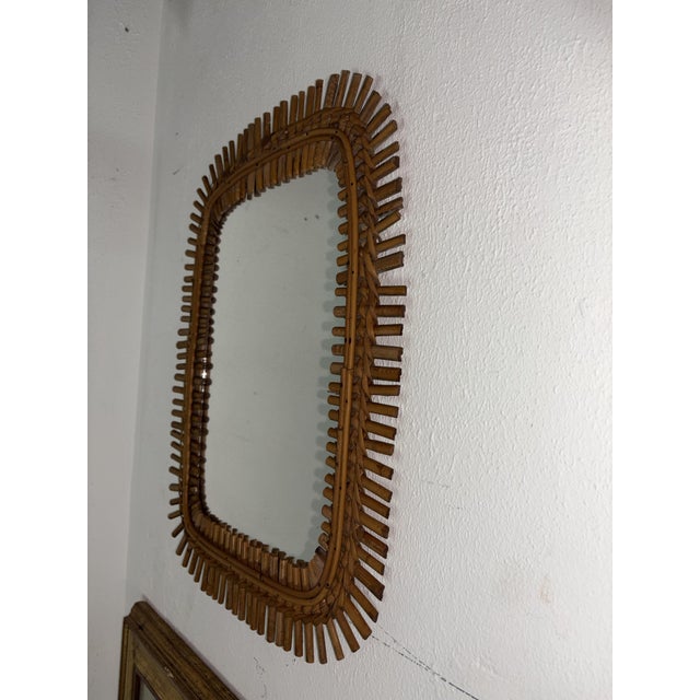 Vintage Mirror in Bamboo, 1960s For Sale - Image 6 of 11