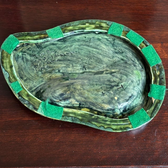 1969 Mid-Century Modern Glazed Ceramic Ashtray / Catchall For Sale - Image 10 of 12