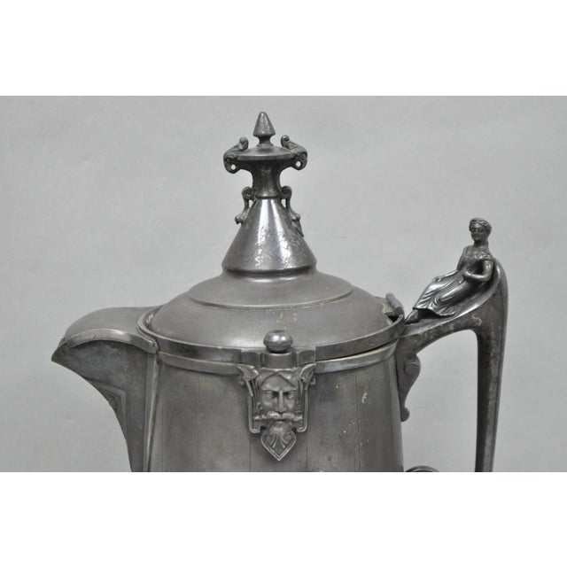 Victorian Antique Renaissance Reed & Barton Figural Silver Plated Coffee Water Pitcher For Sale - Image 3 of 18