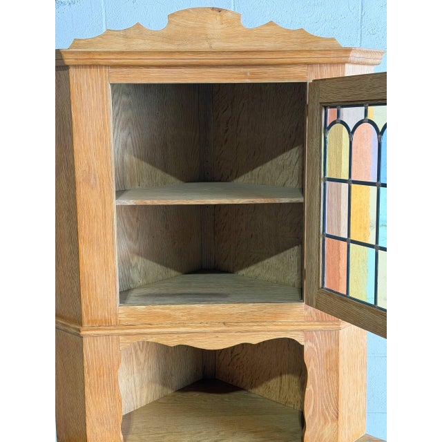 Mid 20th Century Vintage Brutalist Oak Corner Cabinet in Style of Henning Kjærnulf Danish Modern For Sale - Image 5 of 9