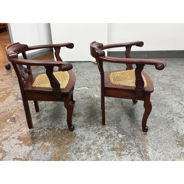 Anglo-Indian Lyre-Back Arm Chairs, Pair For Sale In San Francisco - Image 6 of 12