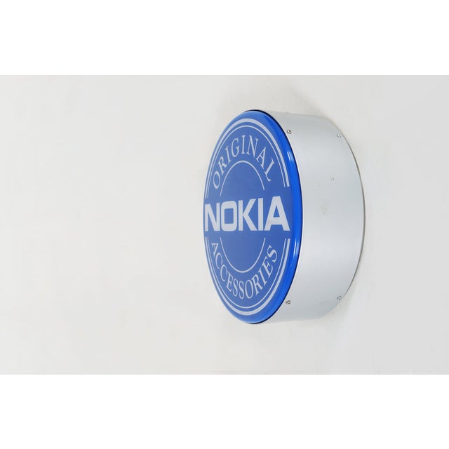 Blue Vintage Nokia Logo Advertising Light Sign, 1995 For Sale - Image 8 of 10