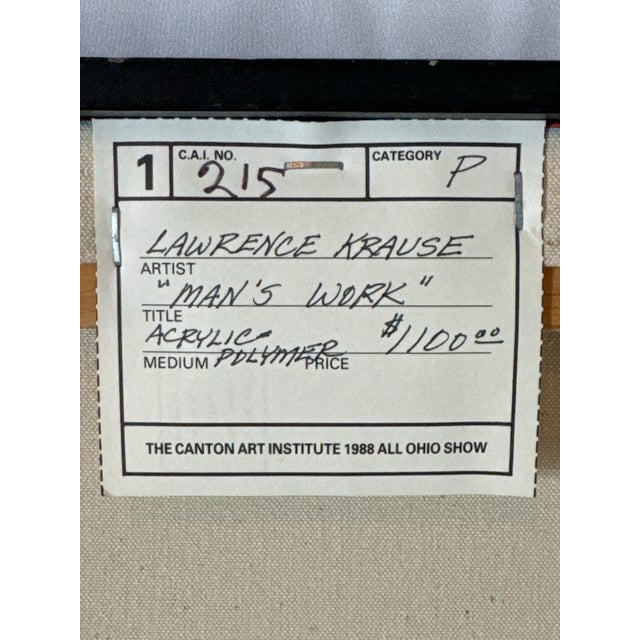 1980s Man’s Work by Lawrence Krause, 1988 For Sale - Image 5 of 5