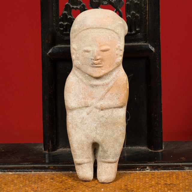 Stone Petite Chinese Early Qing Dynasty Red Sand Figurine from the 17th Century For Sale - Image 7 of 12