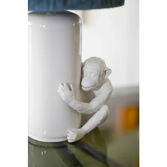 Ceramic Lamp with Lampshade from Vivai del Sud For Sale - Image 3 of 4