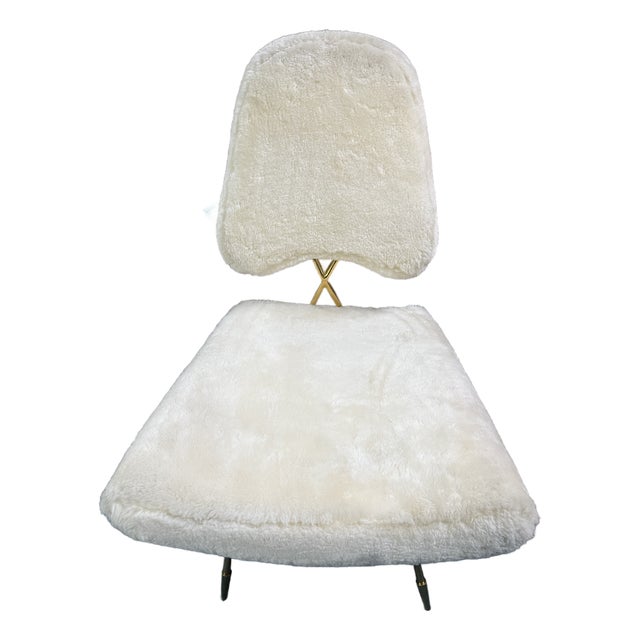 Jonathan Adler Maxine Accent Chair in Cream Fabric-Showroom Sample-Not Marked For Sale
