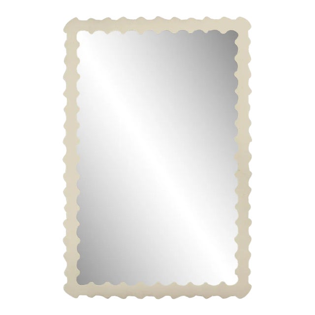 Fleur Home Audubon Bamboo Rectangle Mirror in Delaware Putty, 30x40 For Sale