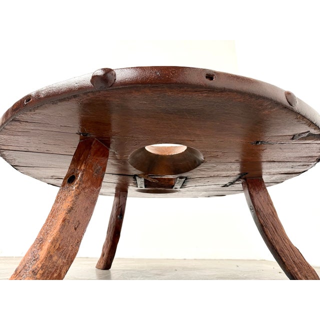 Brazilian Folk Art Brutalist Circular Coffee Table in Wood, 1950s For Sale - Image 18 of 18