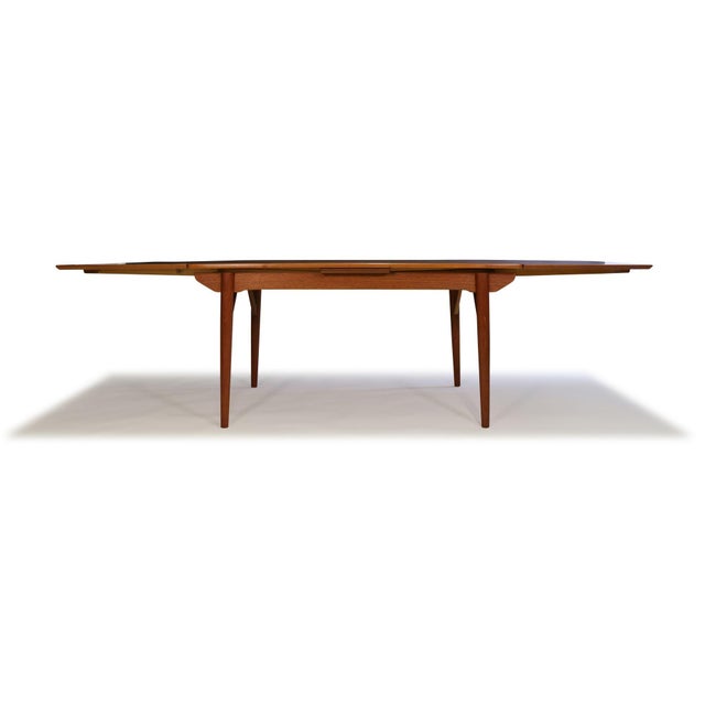 Attributed to Harry Østergaard Danish Teak Draw-Leaf Extension Dining Table, Circa 1960 For Sale - Image 4 of 11