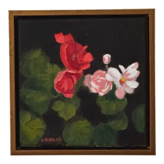 Camellias, Maybe???? Impressionist Oil Painting For Sale
