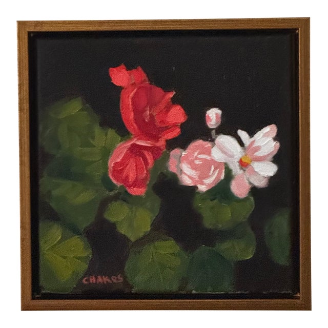 Camellias, Maybe???? Impressionist Oil Painting For Sale