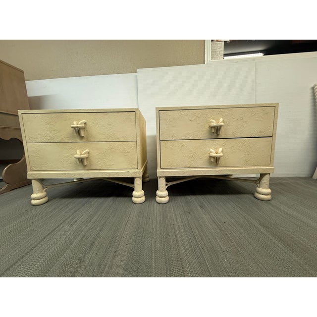 Modern Post Modern Off-White Nightstands, Pair For Sale - Image 3 of 12