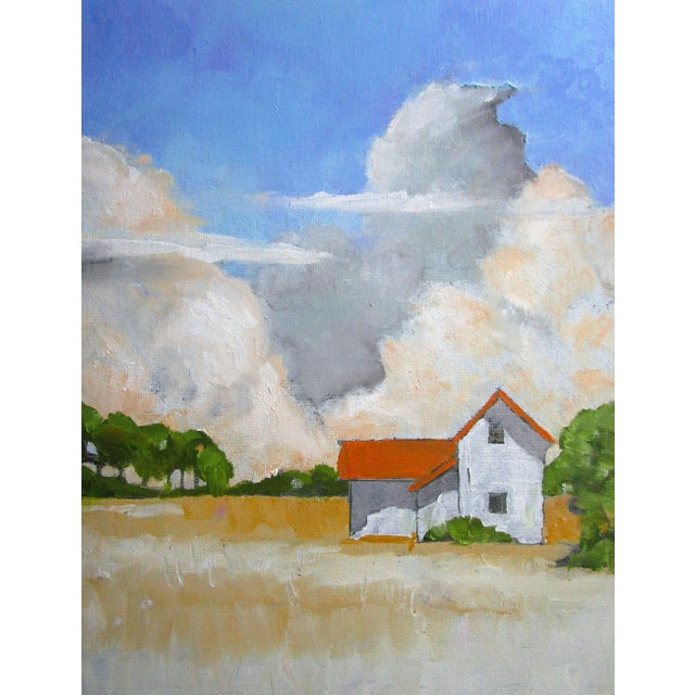 San Joaquin Farmhouse, Lynne French California landscape oil painting. The signed original painting measures 11x14 on...
