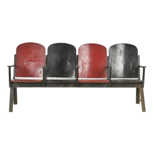 Antique Indian Theatre Bench in Patinated Metal For Sale