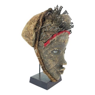 Early 20th Century Kongo Wood Mask For Sale