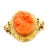 Victorian Late 19th Century Victorian Hand-Carved Mediterranean Coral Cameo Brooch in 14k Gold With Seed Pearls For Sale - Image 3 of 13