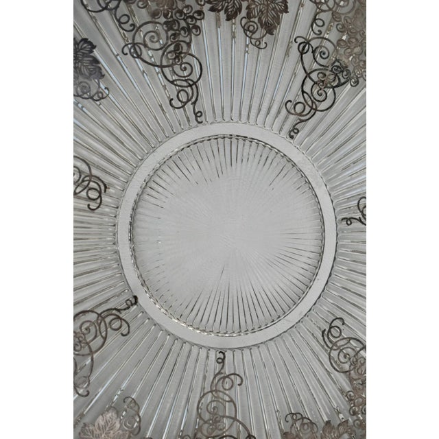 Vintage Large Round Art Nouvea Style Platter W/SIlver Overlay For Sale - Image 12 of 13
