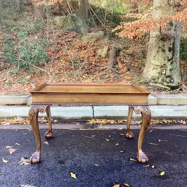 Vintage Carved Wood Coffee Table With Gallery Edge For Sale In Atlanta - Image 6 of 6