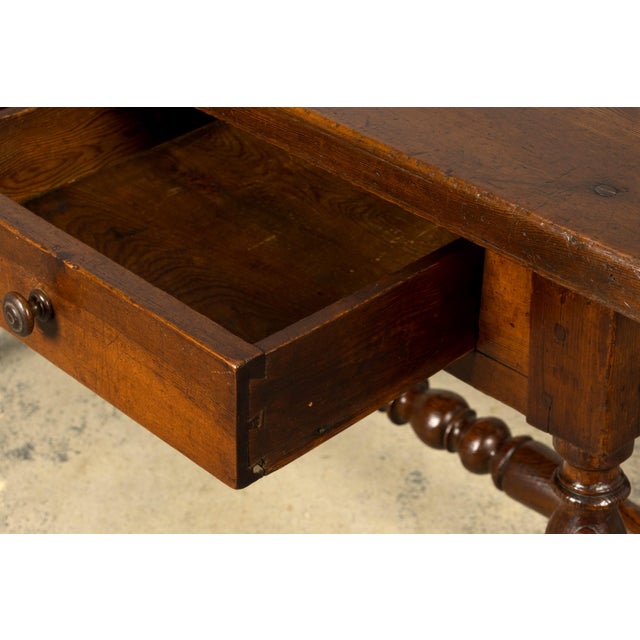 Brown Late 19th Century French Provincial Oak Writing Table For Sale - Image 8 of 18