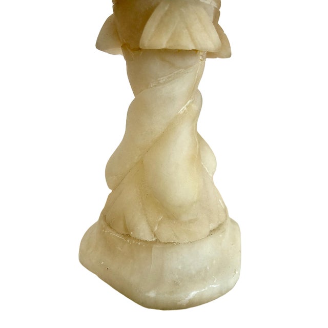 Late 19th Century Antique Miniature Italian Alabaster Pedestal Bowl With Grapes and Dolphins For Sale - Image 5 of 11