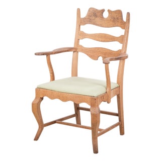 Mid-Century Modern Razorblade Armchair in Oak by Henning Kjærnulf, 1960s For Sale