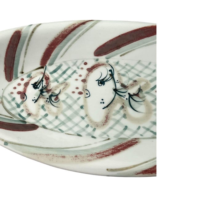 Vintage Mid Century Modern Vintage Serving Large Plater Studio Pottery Judith Partridge Rodmell Pottery For Sale - Image 10 of 12