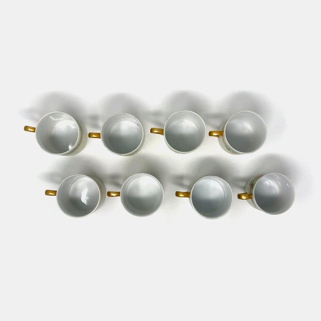 Traditional Mid 20th Century Hand Painted Porcelain Mugs- Set of 8 For Sale - Image 3 of 5