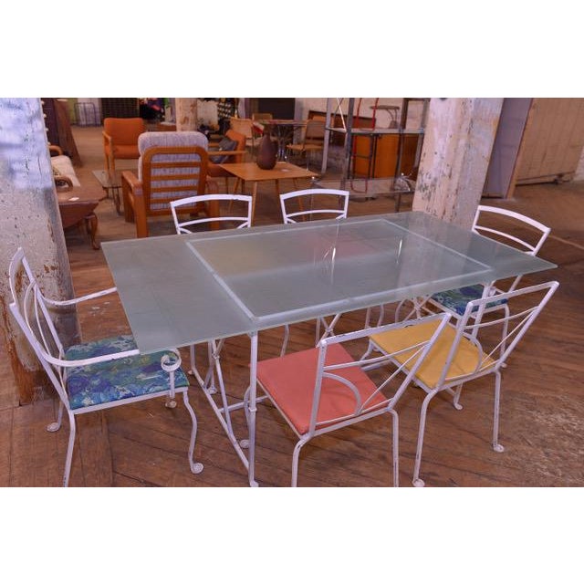Vintage Mcm Salterini Style Seasonal Outdoor Glass Top Table Dining Set 7 Pieces Chairish
