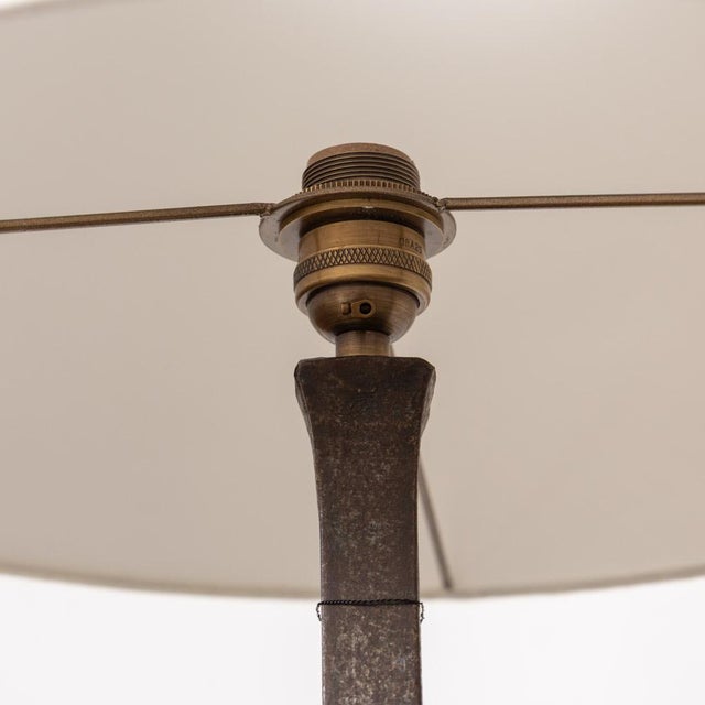 Black 1940s French Iron Brutalist Floor Lamp For Sale - Image 8 of 12