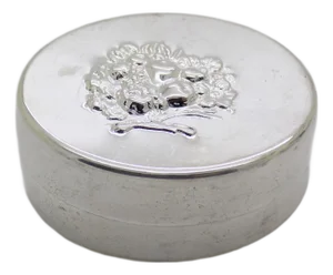 Vintage Italian Handmade Silver Oval Trinket Pill Snuff Box, Made in Padova 1980s 1990s Handcrafted, 34 Grams