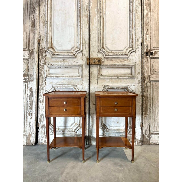 Vintage Bedside Tables in Cherry Wood, France, 1970, Set of 2 For Sale - Image 13 of 13